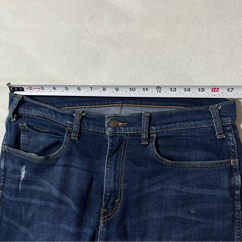 Levis 512 Mens 34x32 Actual 34x31‎ Blue Slim Fit Tapered Leg Orange Tab
